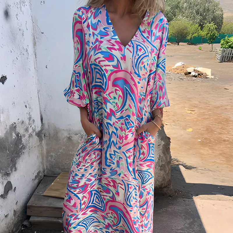 🎉Spring Hot Sale 49% OFF🥰Vibrant Bohemian Printed Maxi Dress✈️Free Shipping