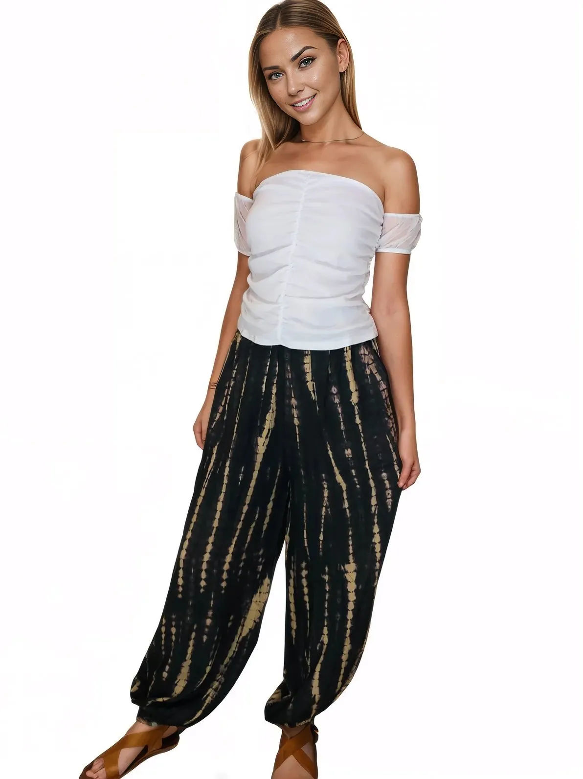 Strapless Mesh Crop Top with Ruched Detail - Soft & Breathable Fabric White