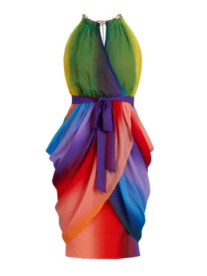 Tall Rainbow Draped Dress