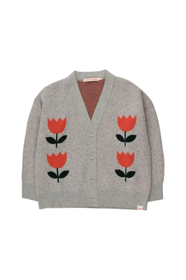 Tinycottons Sandstone Melange Flowers Cardigan