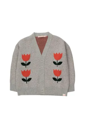 Tinycottons Sandstone Melange Flowers Cardigan