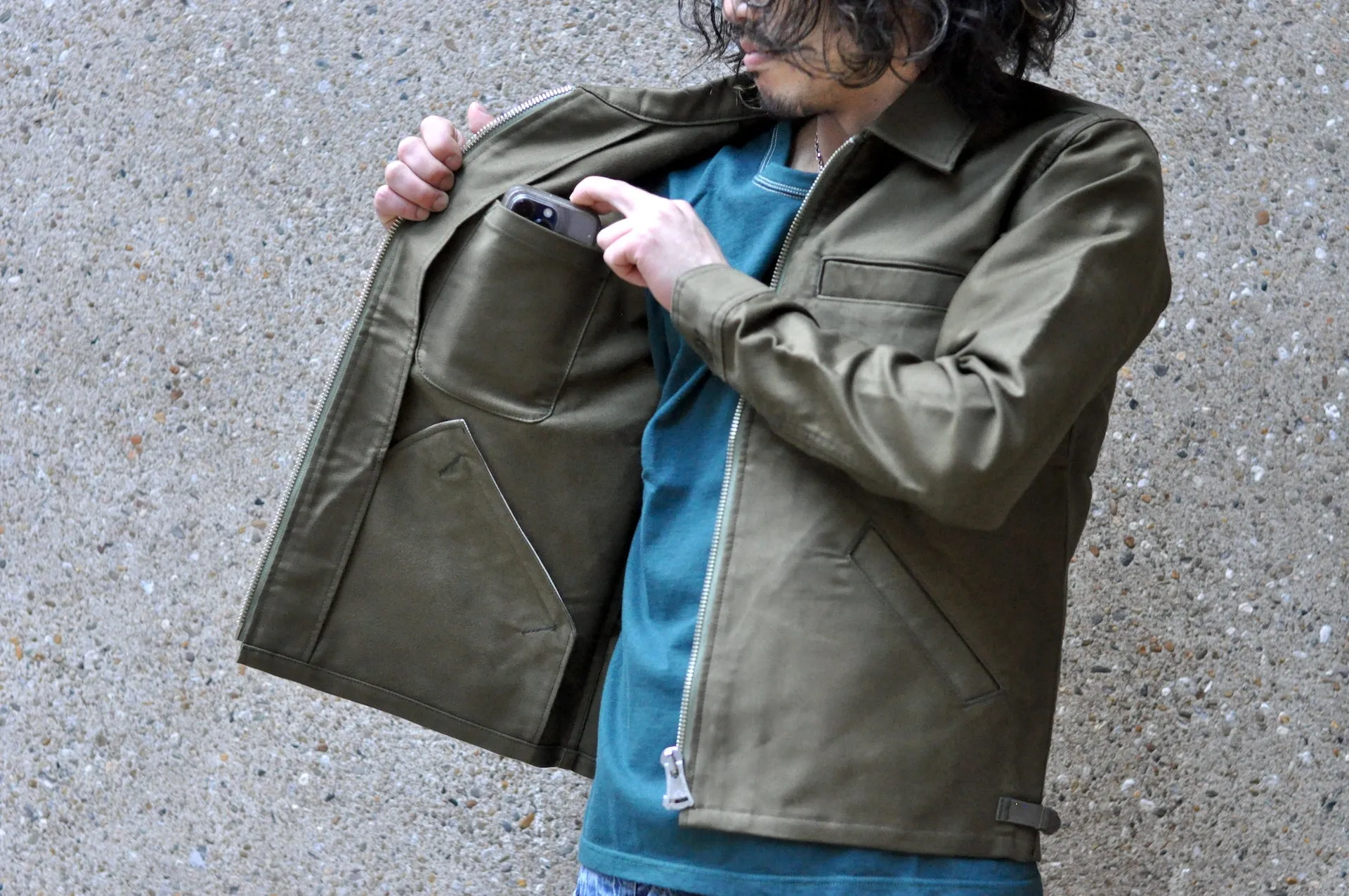 Unique Garment Heavyweight Jungle Cloth 'Utility' Jacket (Olive)