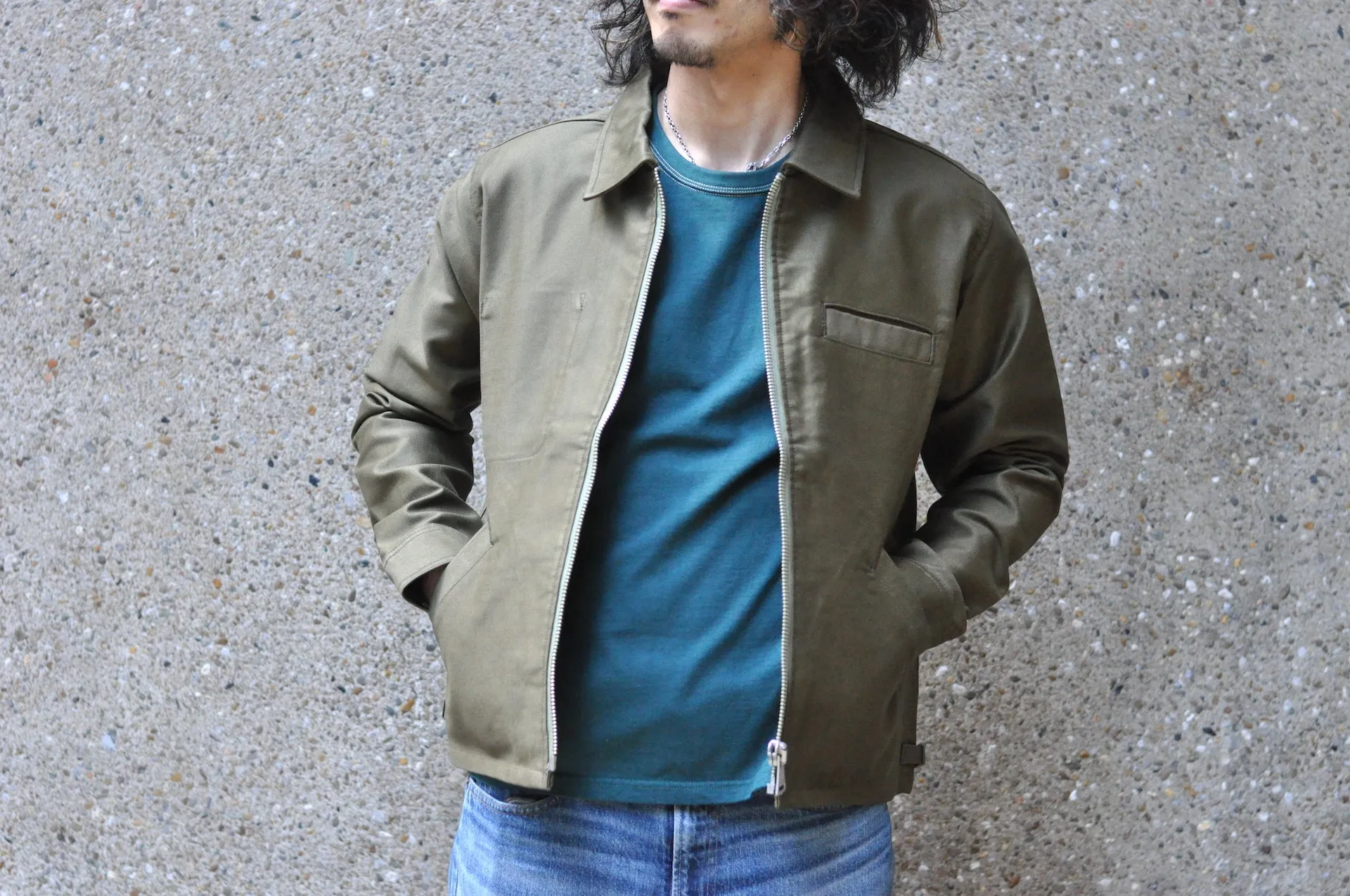 Unique Garment Heavyweight Jungle Cloth 'Utility' Jacket (Olive)