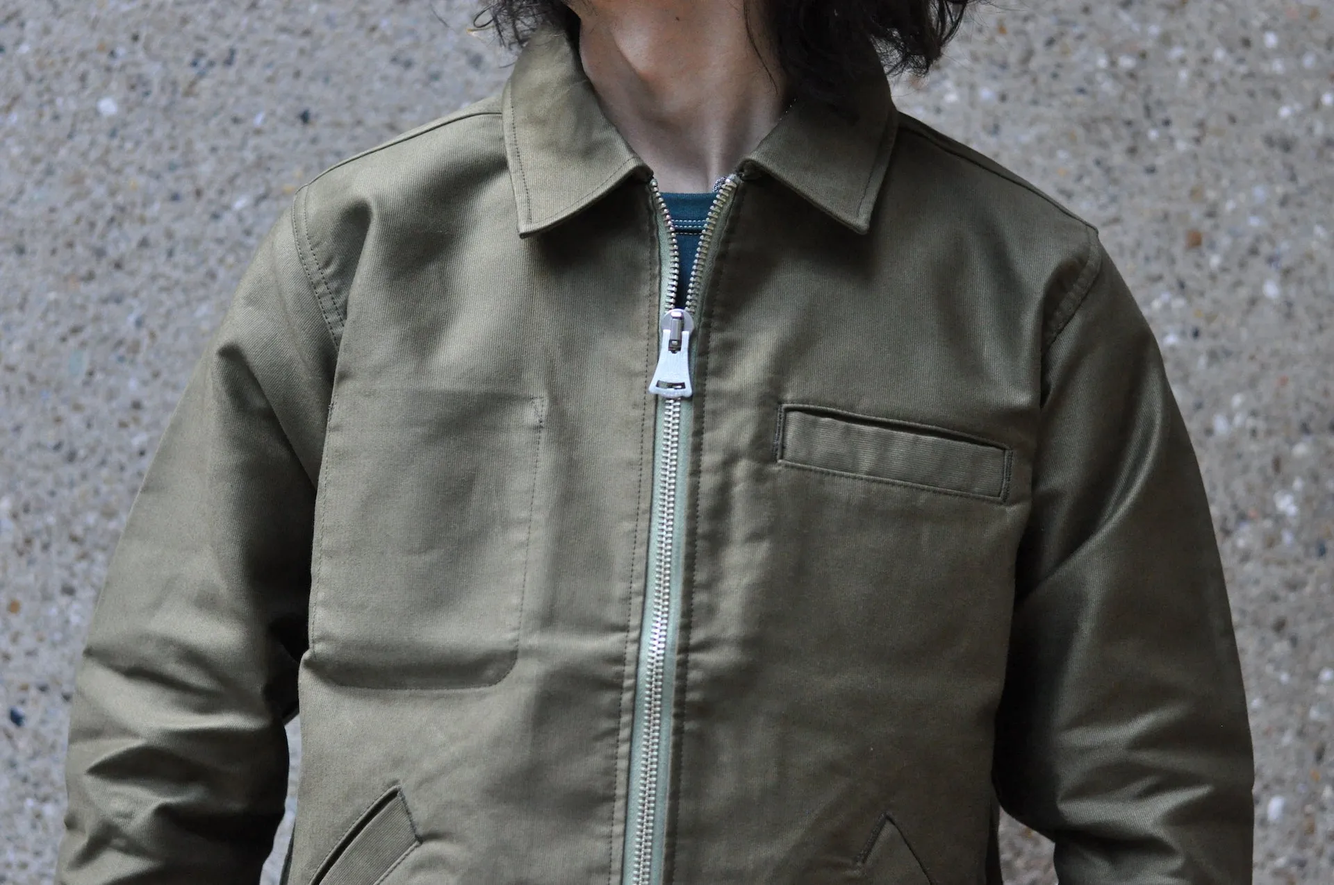 Unique Garment Heavyweight Jungle Cloth 'Utility' Jacket (Olive)