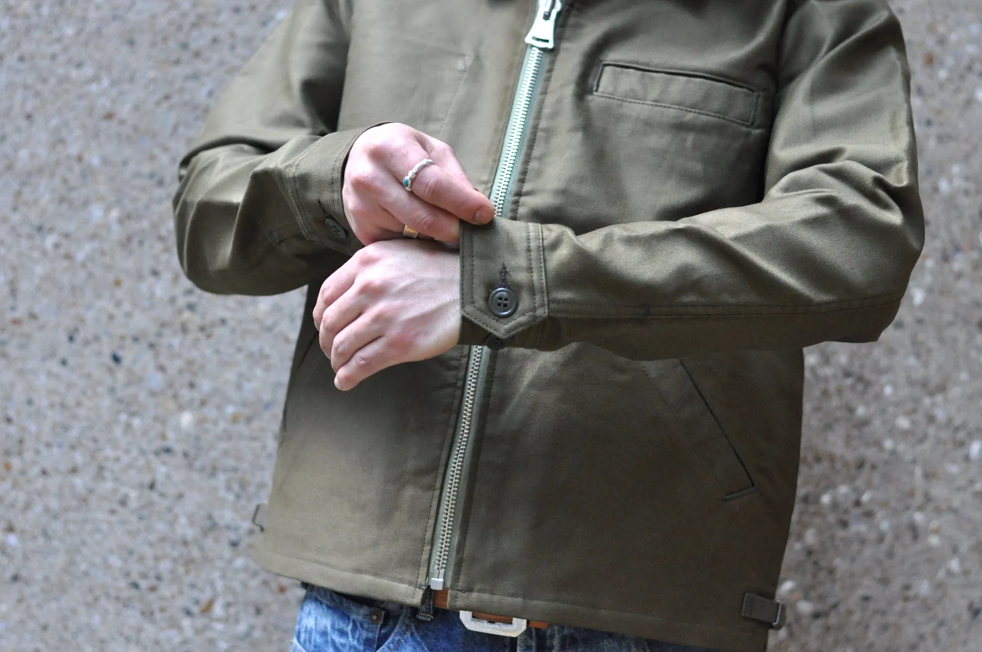 Unique Garment Heavyweight Jungle Cloth 'Utility' Jacket (Olive)