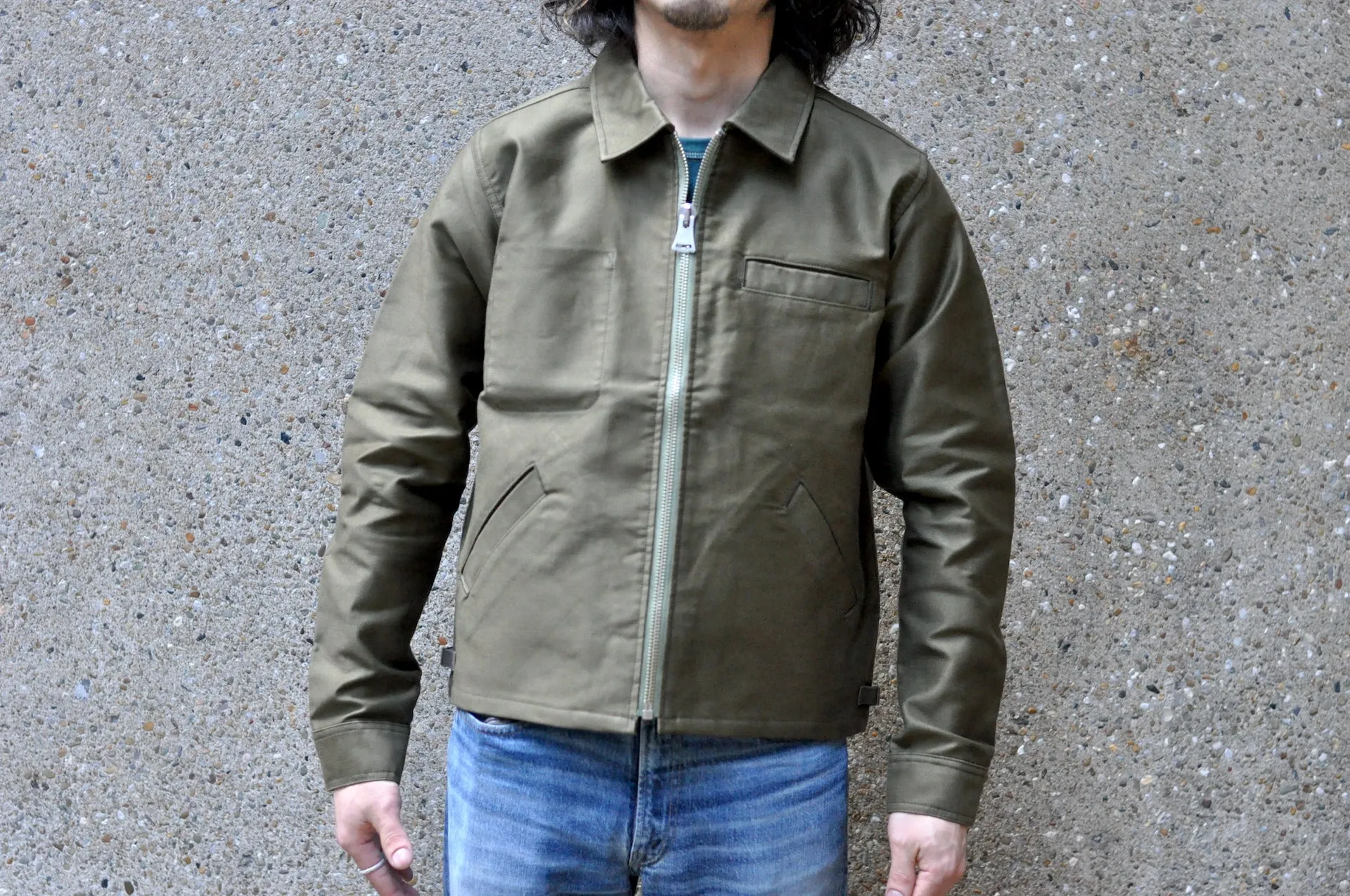 Unique Garment Heavyweight Jungle Cloth 'Utility' Jacket (Olive)