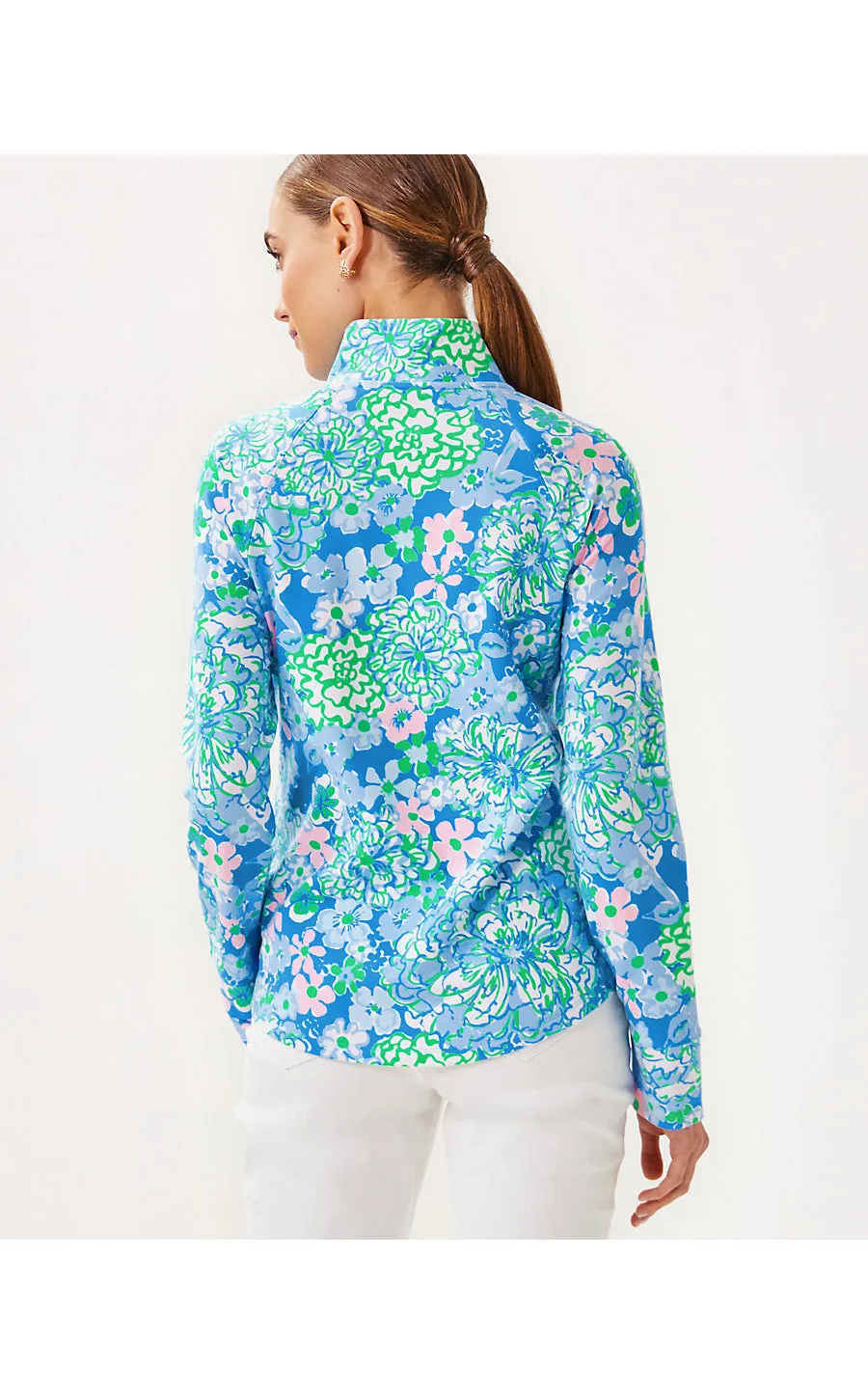 UPF 50  Skipper Popover - Sunwashed Blue Plumes In Bloom