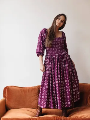 Vibrant Purple Long Sleeve Fair Trade Dress