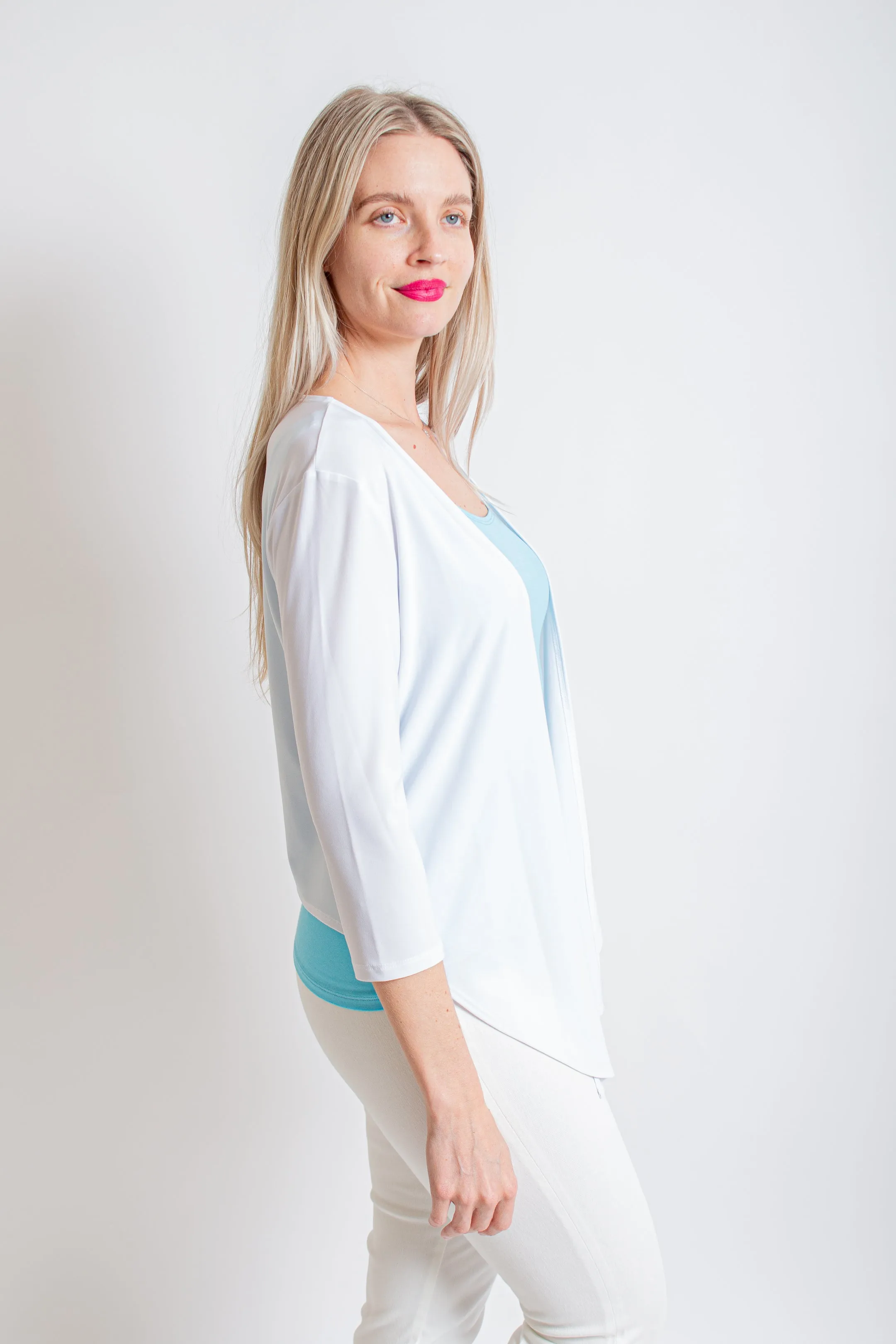 White Modern Tie Front Cardigan