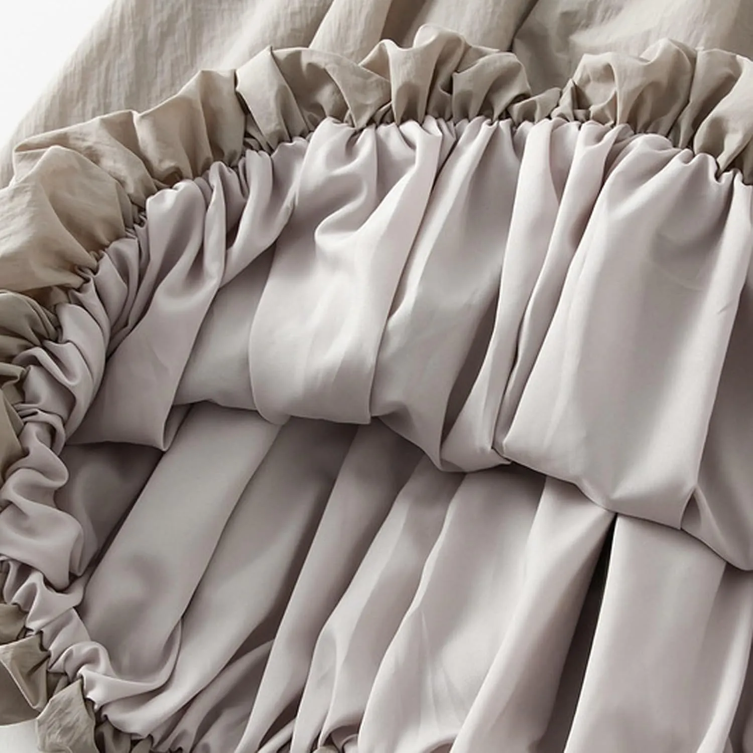 Womens Casual Boho Skirts Solid Lantern Skirt Trendy Pleated Elastic Waist Flower Bud A-line Skirt Beach Half Dress