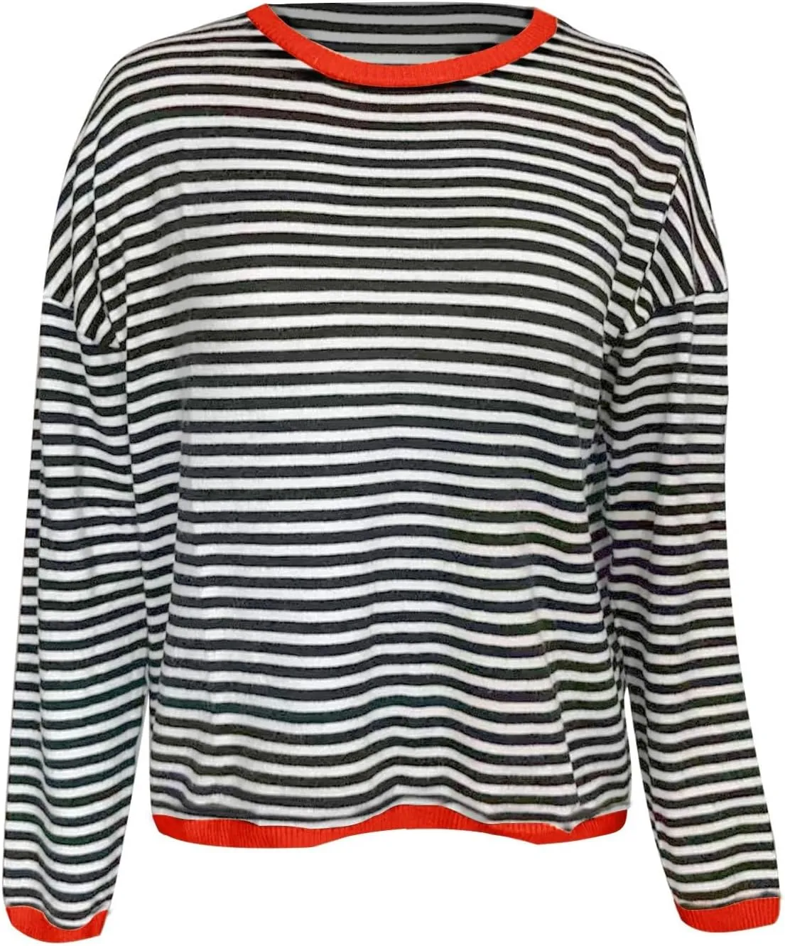 Womens Loose Striped Pullovers 2024 Fall Trendy Oversized Long Sleeve Hooded Sports Sweatshirt Casual Workout Hoodie
